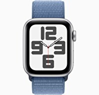 Apple Watch SE 2. Nesil 2023 GPS +Cellular 40 MM Gümüş Rengi Alüminyum Kasa ve Buz Mavisi Spor Loop